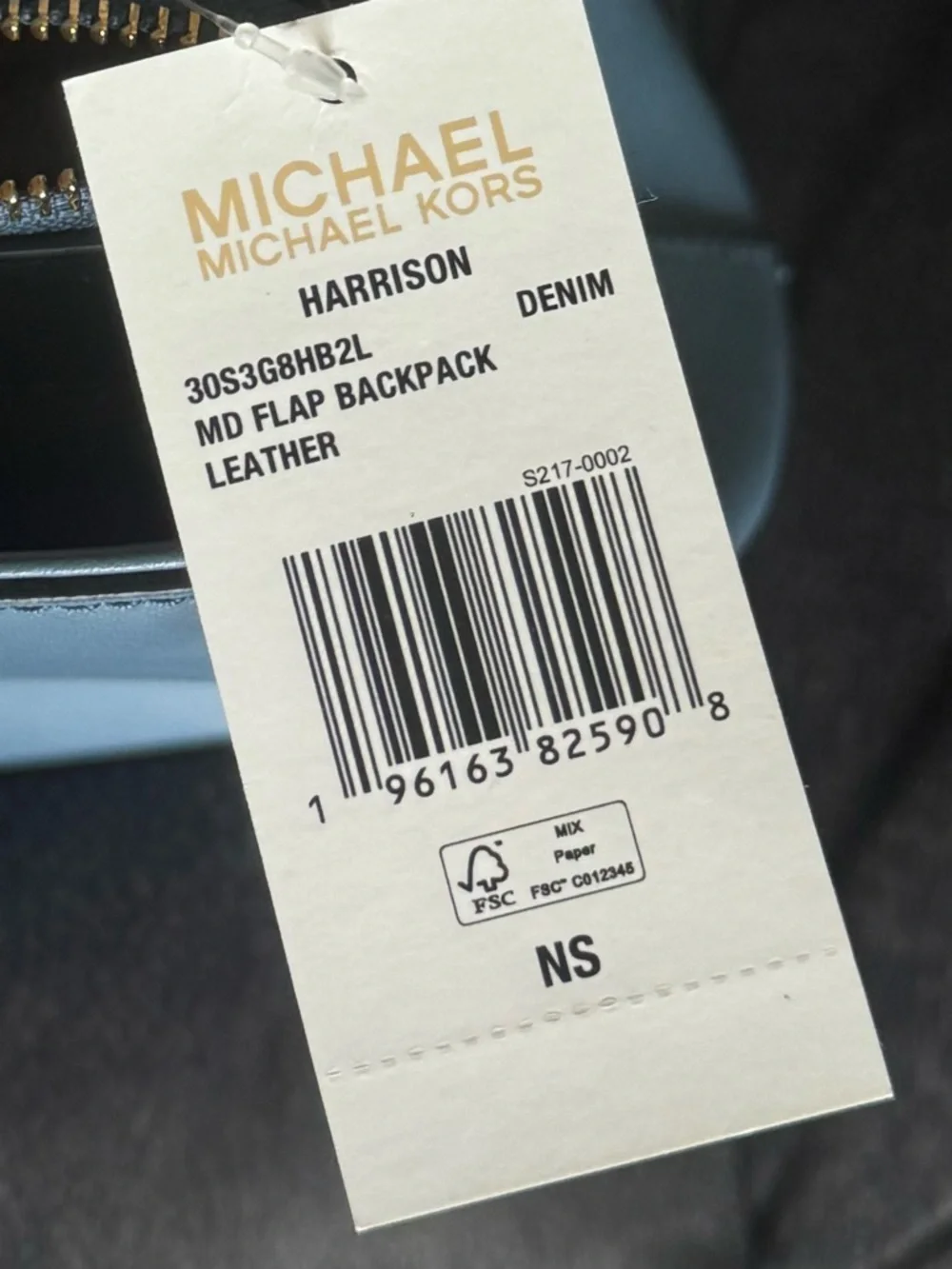 MICHAEL KORS Steel Blue Leather Backpack - Picture 2 of 3